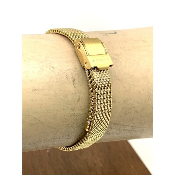 Bering Womens Watch 11022-334 Quartz White Dial Gold Stainless Steel Petite 22mm - Picture 10 of 14